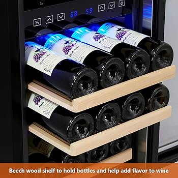 wine様 Amazon.com: 46 Bottle Wine Cooler Refrigerator, 24 Inch Dual